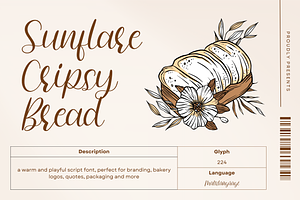 Sunflare Crispy Bread, a Script Font by BearyType Studio