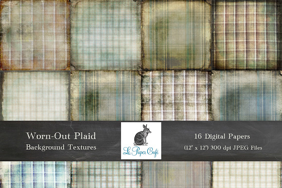 Worn-Out Plaid Background Textures preview 6