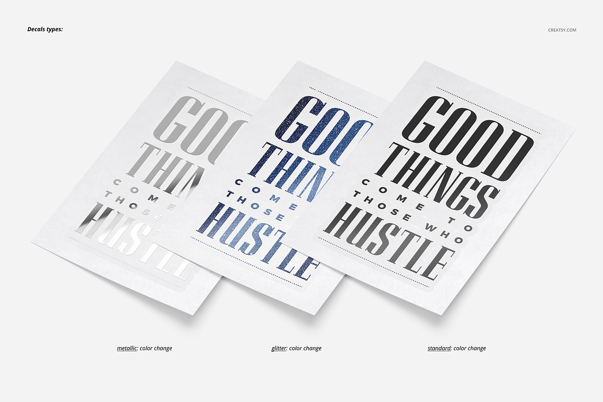 Decals Stickers Mockup Set, a Merchandise Mockup by creatsy5 (Photo 3 of 24)