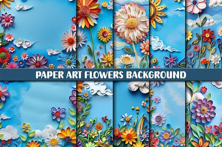 Paper art flowers background, a Background Photo by protabsorkar11