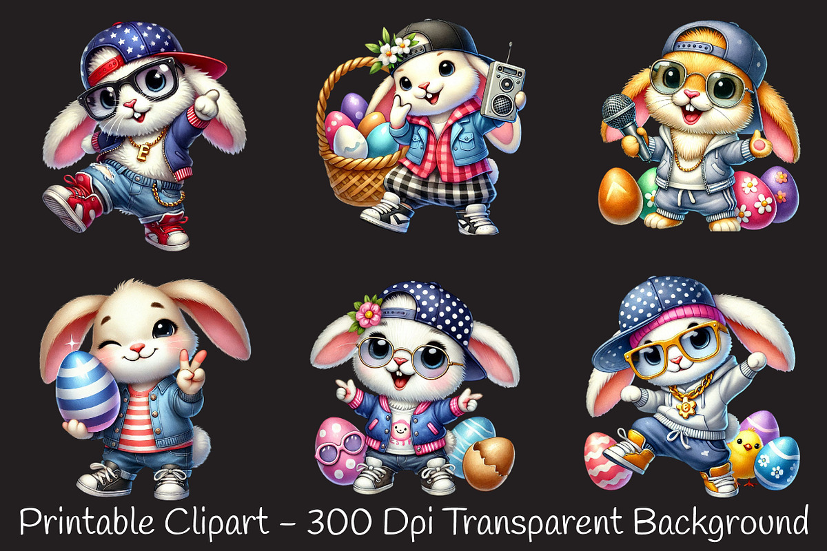 Hip hop bunny Easter day sublimation, an Illustration by RobertsArt (Photo 2 of 7)
