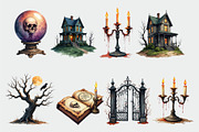 Haunted Halloween Clipart PNG Set, an Object Graphic by Printable Pretty Studio (Thumbnail 5 of 6)