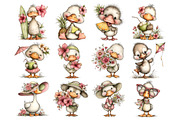 Summer Goose Watercolor Clipart PNG, an Animal Illustration by Nicolle's Colorful Art (Thumbnail 2 of 3)