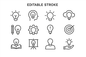 Light bulb icons representing, an Education Illustration by ZinetroN