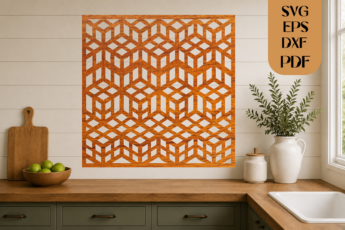 Geometric Wooden Wall Art SVG, an Object Graphic by DreamCafeArt (Photo 4 of 4)