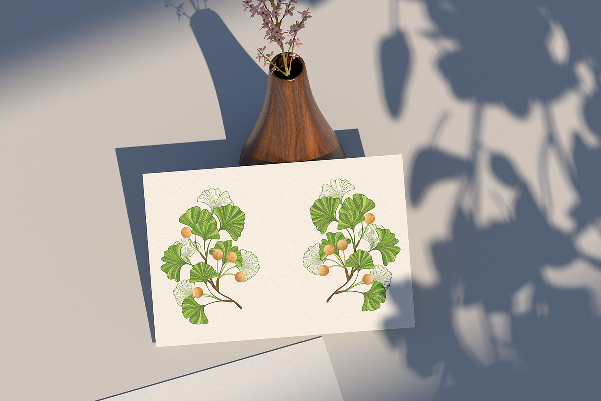 Frame of green ginkgo biloba branche, a Decorative Illustration by blackmoon9 (Photo 3 of 3)