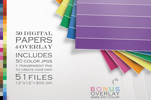 51 Piece Ombre Digital Paper Pack preview 4