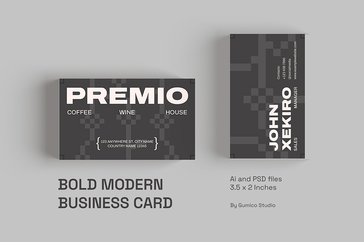 Bold Modern Business Card, a Business Card Template by Gumico Studio. (Photo 1 of 3)