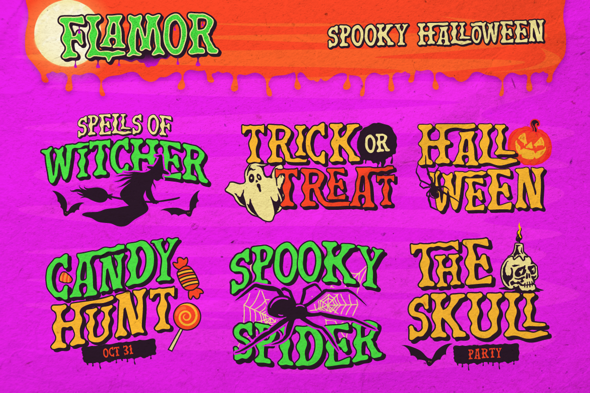 Flamor - Spooky Halloween Font, a Handwritten Font by Artisan Themes (Photo 8 of 11)