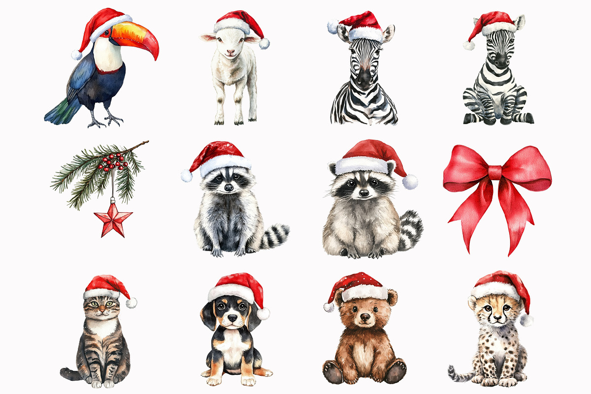 Christmas Animals Clipart, an Illustration by Design Market (Photo 2 of 5)