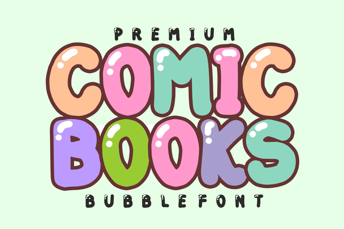 Comic Bubble - Shiny Bubble Font, a Handwritten Font by KiddoGlyphs Studio (Photo 3 of 4)