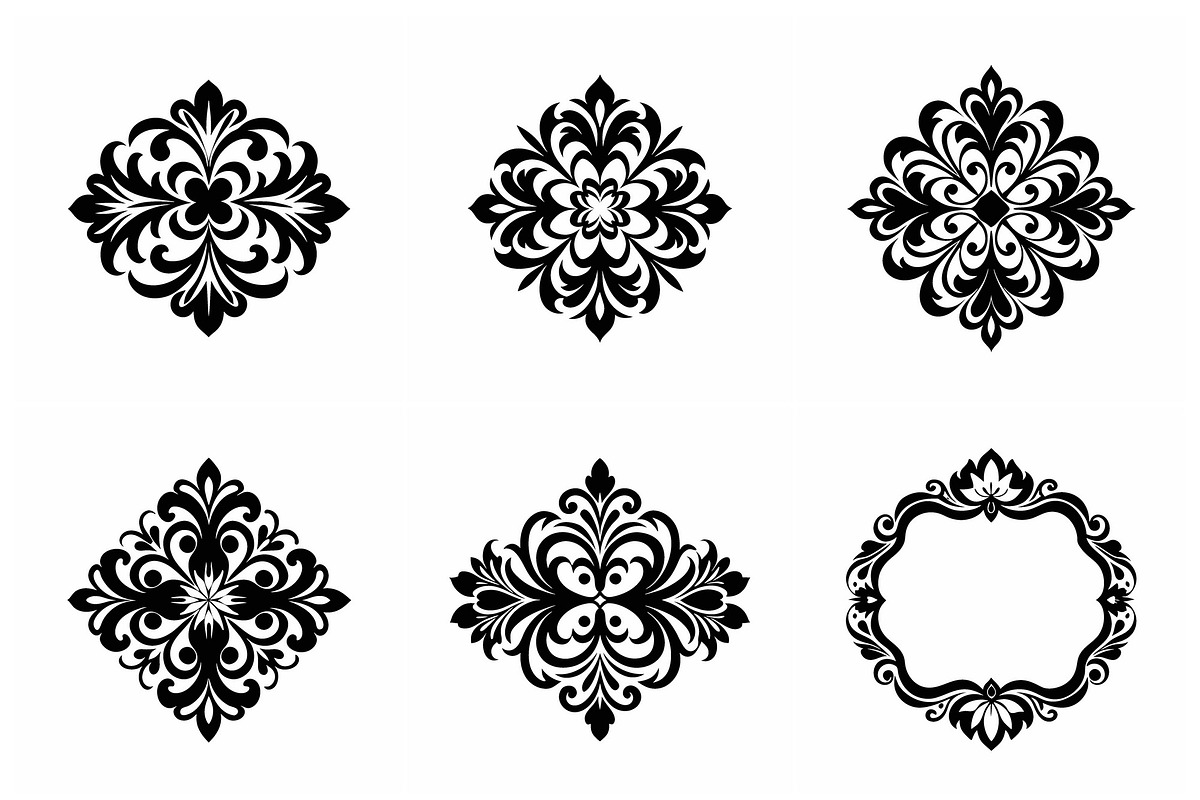 Six floral design elements vectors, an Object Graphic by Billah Hub