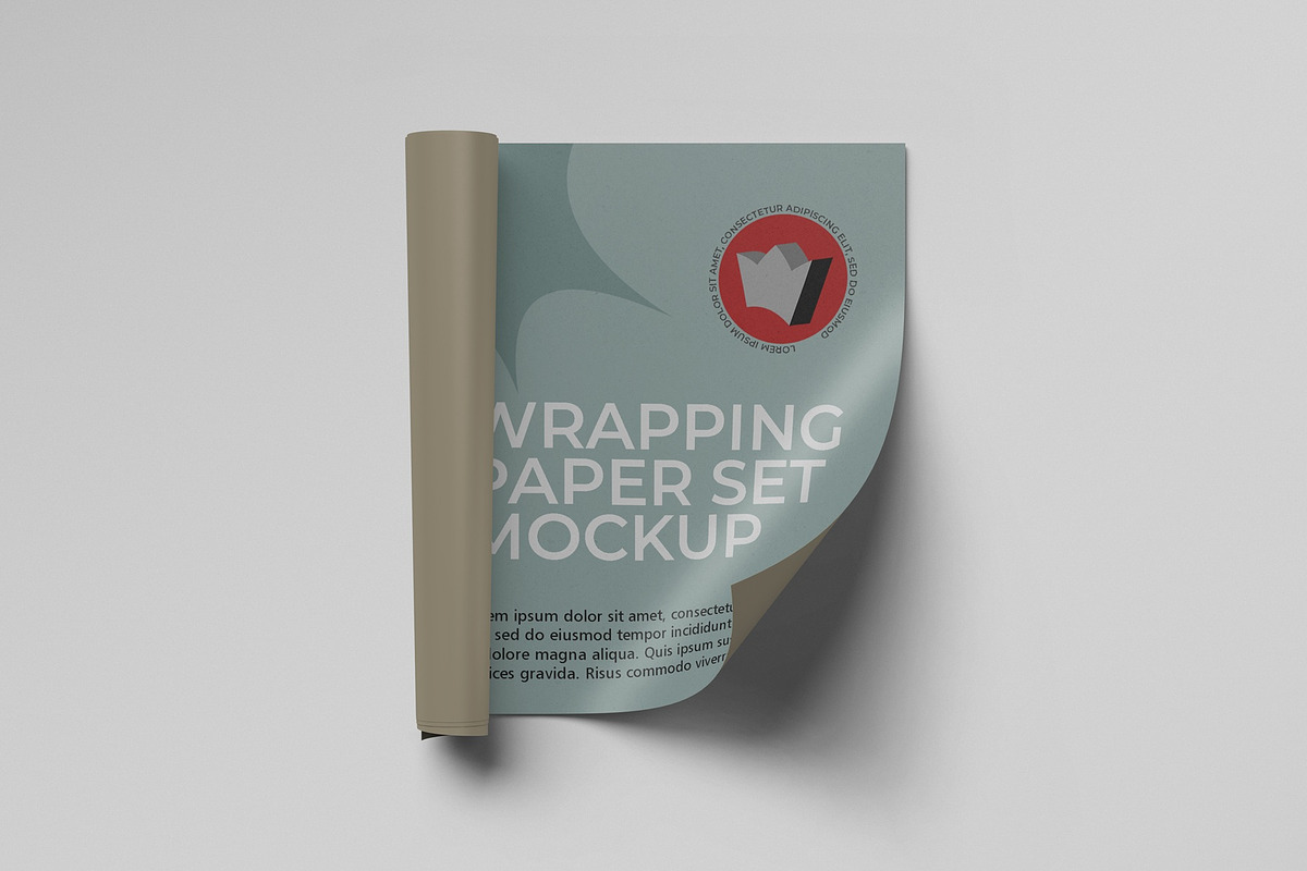 Wrapping Paper Set Mockup, a Packaging Mockup by Tahtagraphic (Photo 2 of 5)