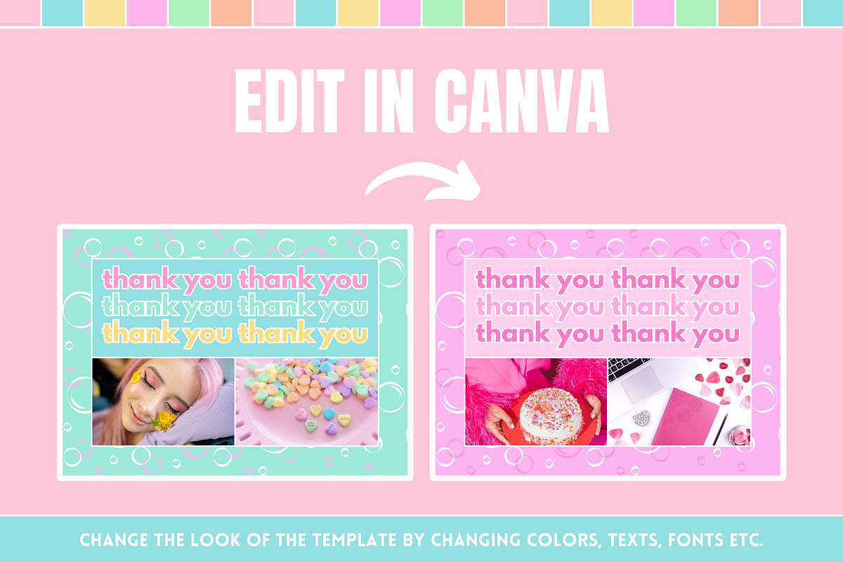 Cute Thank You Card - Edit in Canva, a Card Template by SunshineStudioBoutique (Photo 5 of 10)