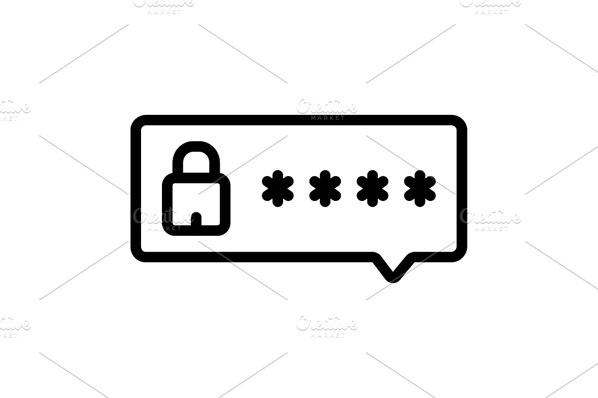Password black icon, an Outline Icon by Creative priyanka