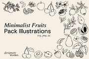 Minimalist Fruits Illustrations PACK, a Decorative Illustration by ginni illustrations (Thumbnail 1 of 6)