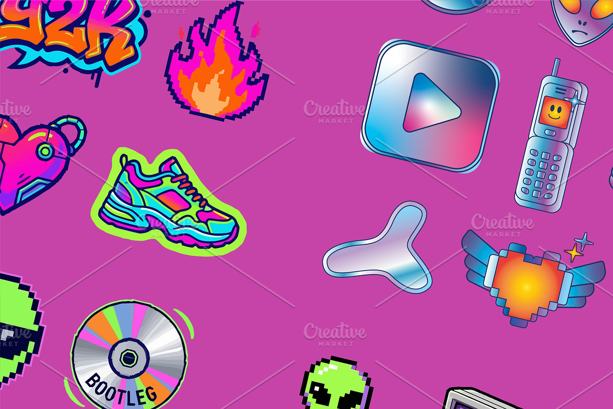 9x4 y2k botleg icon set, an Emoji Icon by Aftershift (Photo 2 of 3)