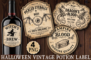 Halloween Vintage Potion Label PNG, a Seasonal Illustration by Canvas Craft (Thumbnail 1 of 5)