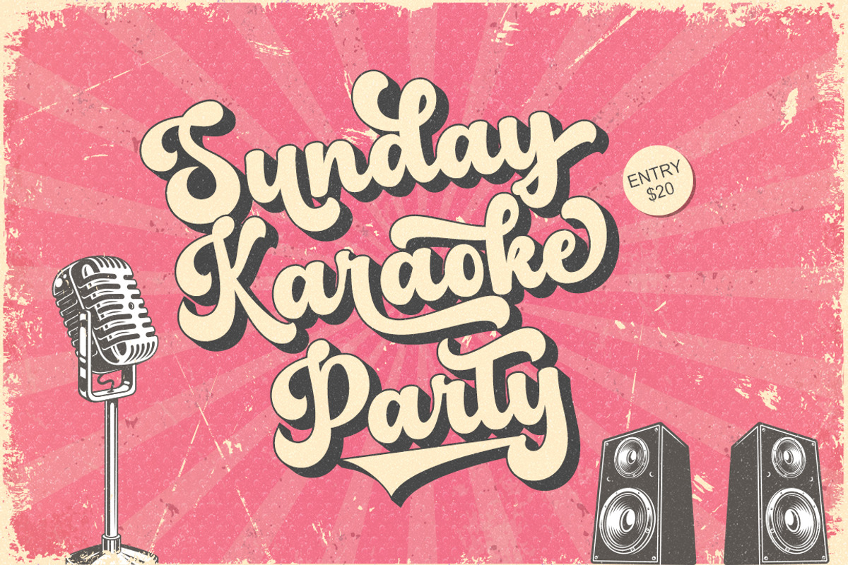 Pinky Retro, a Script Font by Soft Creative (Photo 3 of 9)