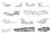 Wave elements in vintage style, an Object Graphic by marukopum (Thumbnail 9 of 9)