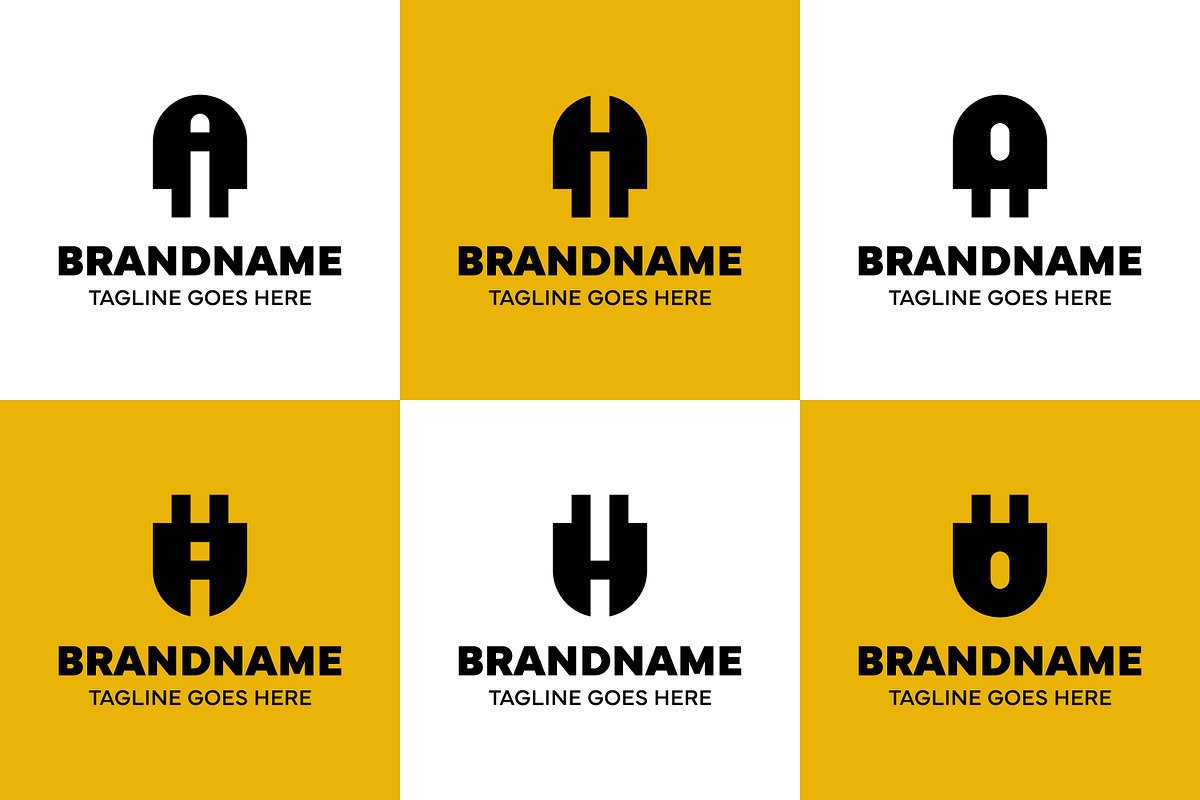 Letter A H O Plug Logo Set, a Branding & Logo Template by Pray Art Design Studio (Photo 2 of 2)