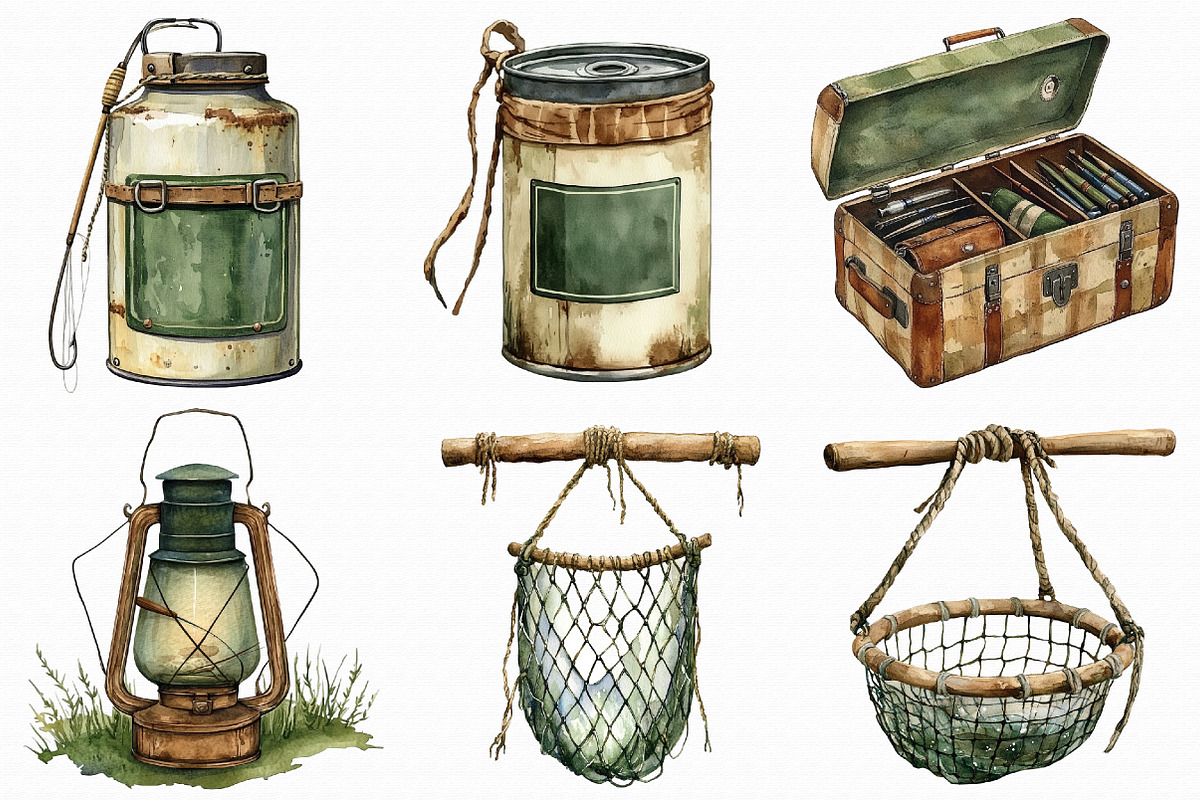 Watercolor Fishing Clipart, an Illustration by Libby Wishes (Photo 5 of 5)