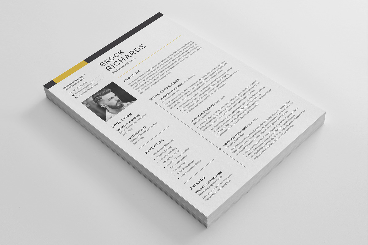 Resume/CV Template, a Resume Template by Proper_media (Photo 3 of 6)