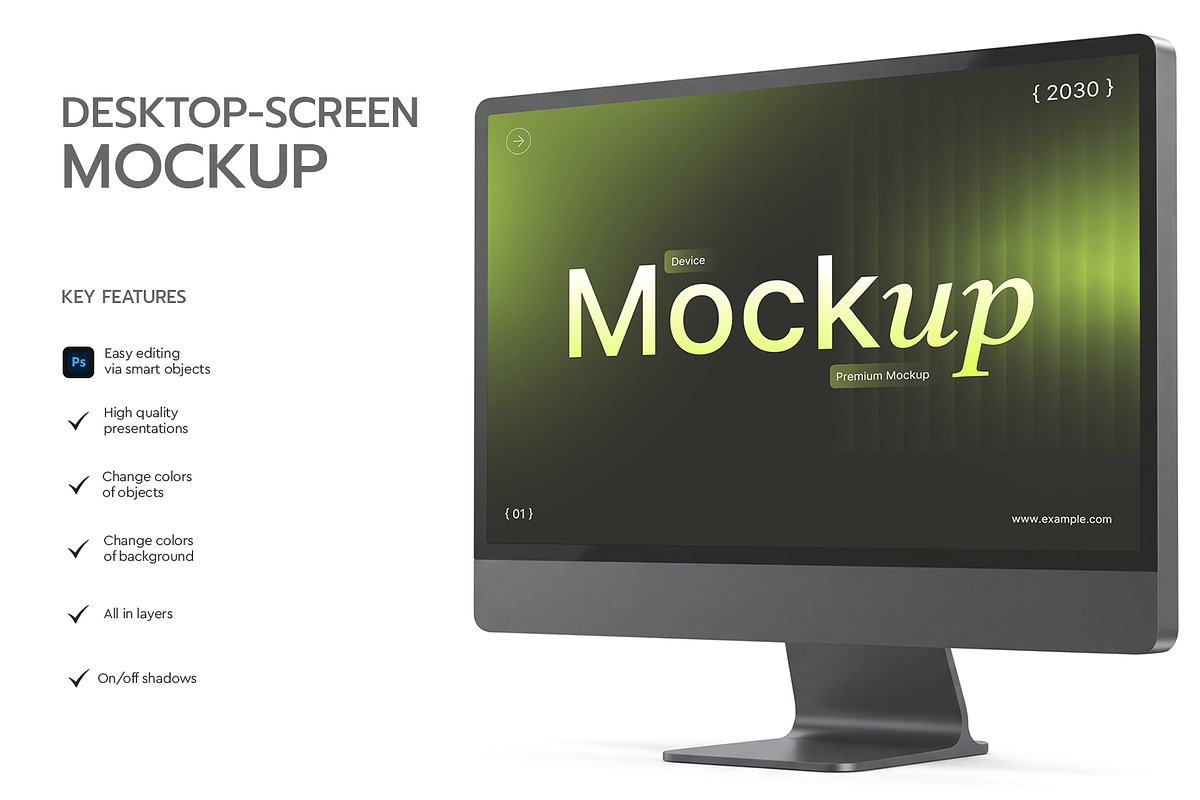 Desktop Computer Screen Mockup