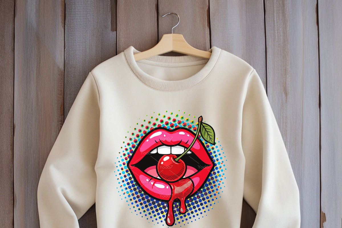 Lips Biting Cherry Clipart PNG., a Food Illustration by yod67 (Photo 7 of 8)