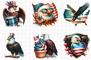 Patriotic Bald Eagle Clipart Bundle, an Illustration by cherrydesign (Thumbnail 4 of 4)