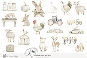 85 pastel farm animals clip art, an Animal Illustration by Poppy Lane Studio (Thumbnail 5 of 11)