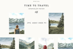 Time To Travel Watercolor