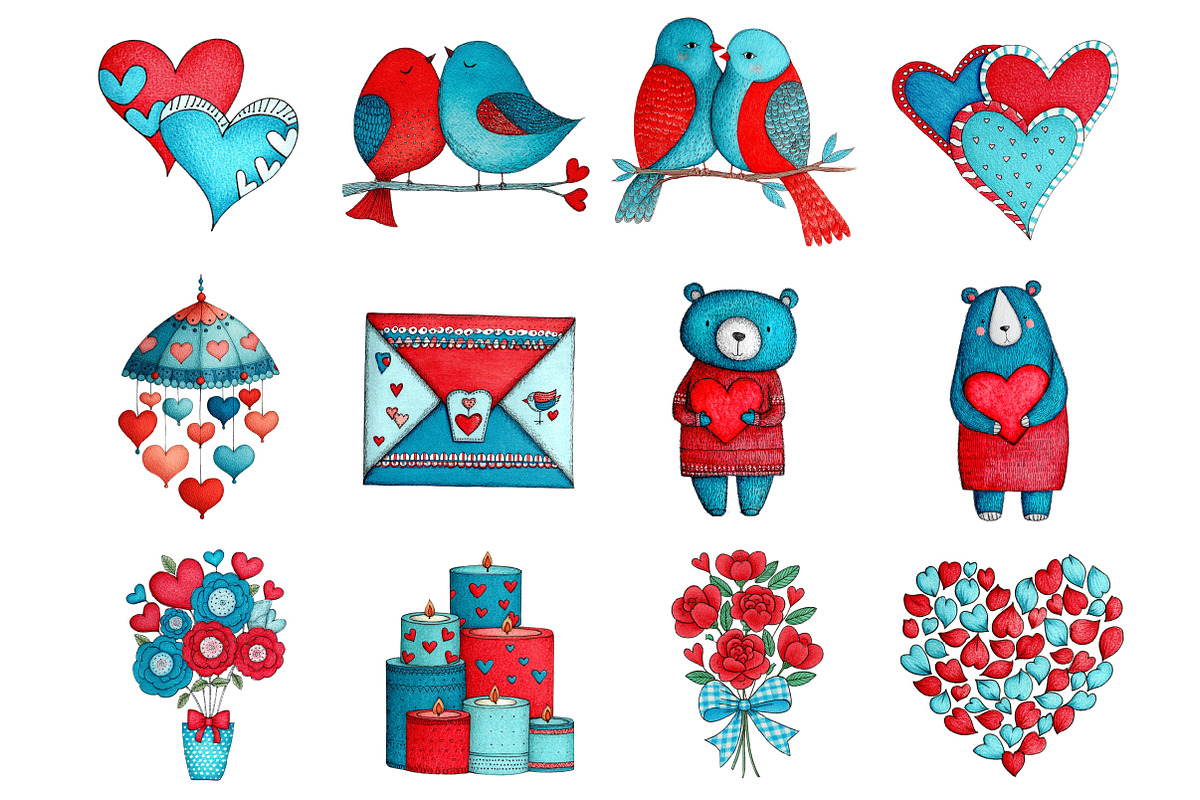 Valentines Day Clipart, an Illustration by Design Market (Photo 2 of 3)