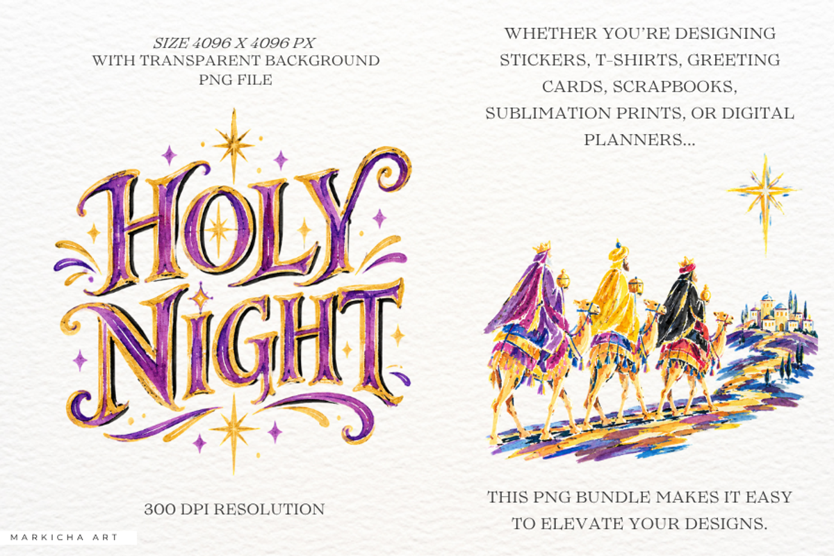 Christmas Nativity Clipart, a Seasonal Illustration by Markicha Art (Photo 2 of 5)