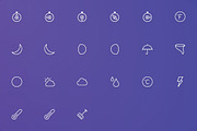 Weather and Forecast Thin Line Icons, a Solid Icon by FlatLineIcons (Thumbnail 3 of 3)