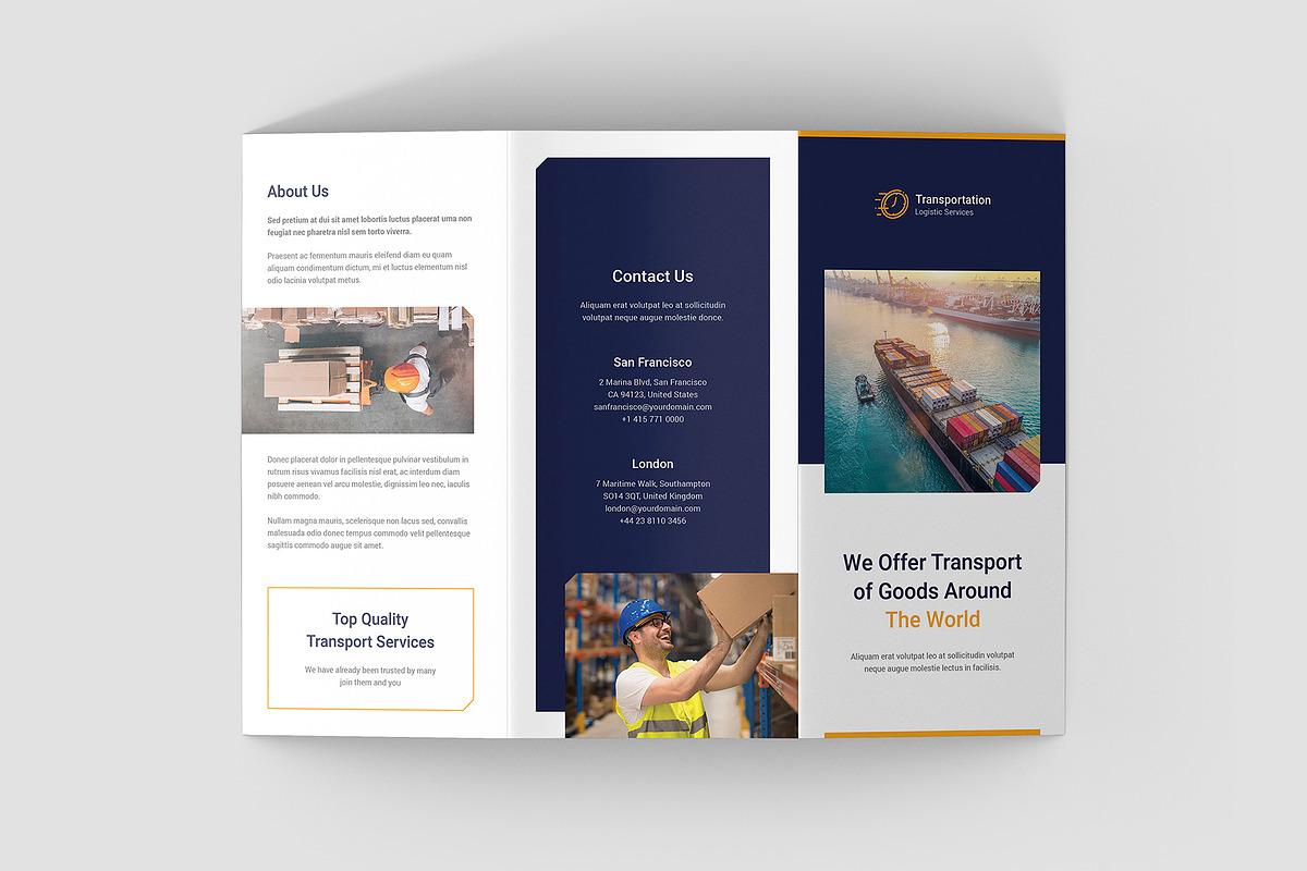 Transportation Brochure Tri-Fold, a Brochure Template by artbart (Photo 6 of 9)