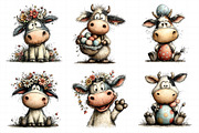 Whimsical Easter Cow Clipart, an Illustration by Daily.Designs (Thumbnail 7 of 8)