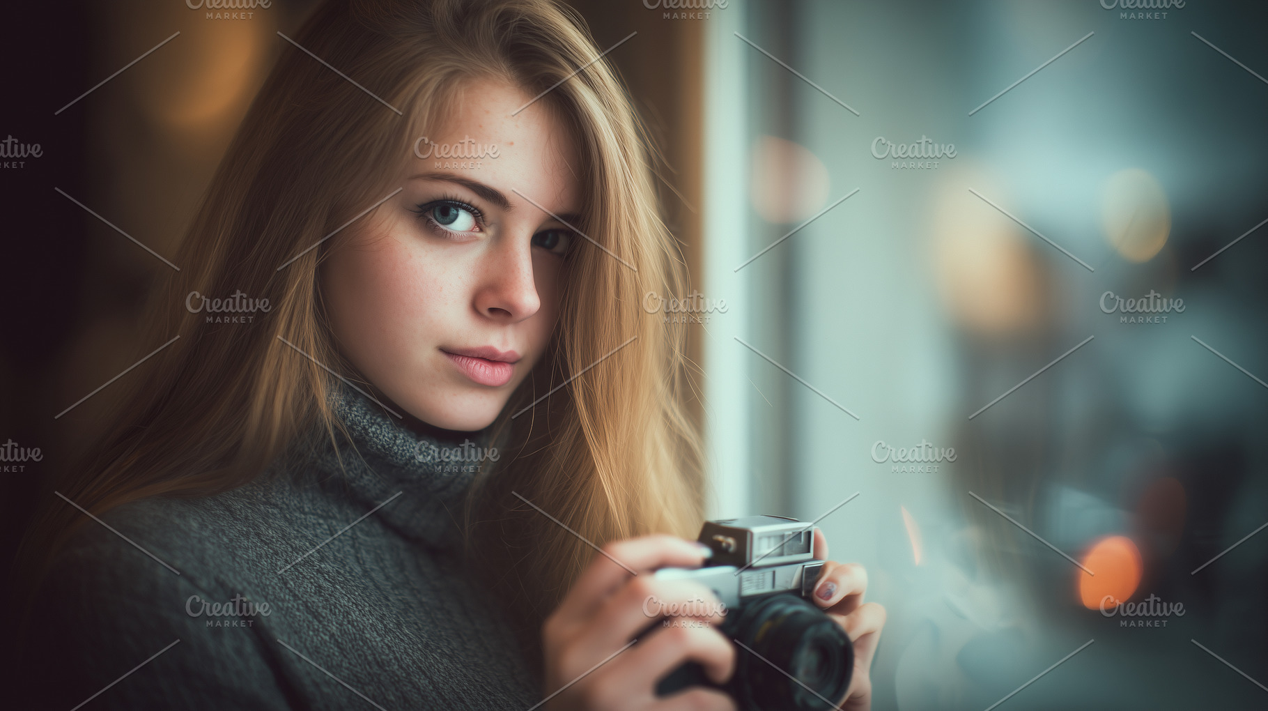 Young woman with long blonde hair, a Person Photo by MistyDay