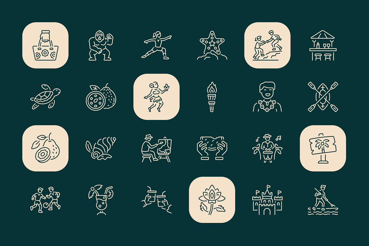 Tropical Icon Art Set, an Outline Icon by Prosymbols (Photo 6 of 8)