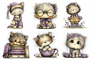 Whimsical Funny Cats Clipart, an Illustration by Daily.Designs (Thumbnail 3 of 6)