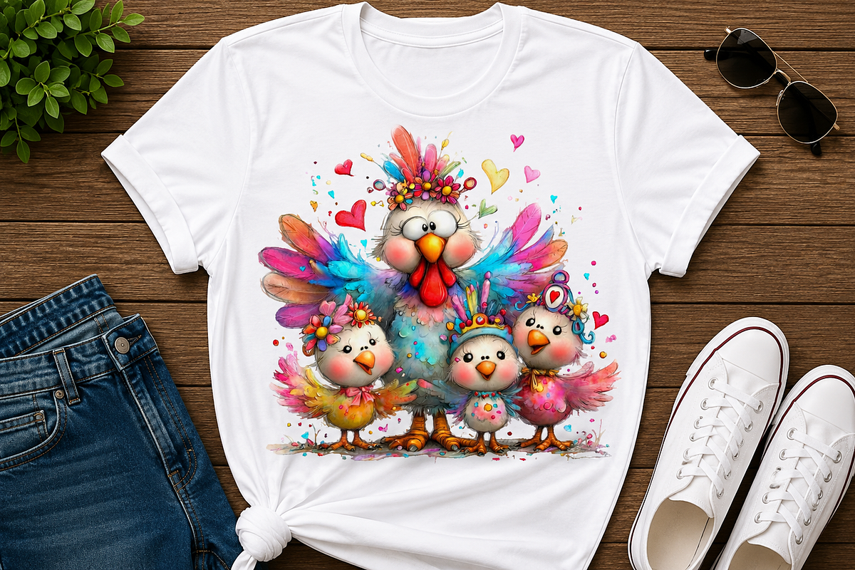Farm Chicken Mama Baby Clipart, a Seasonal Illustration by CreationArt (Photo 5 of 7)