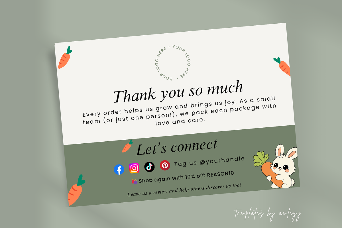 Minimal Thank You Card Template, a Card Template by Elegant_Studio44 (Photo 6 of 6)