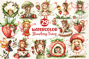 Strawberry Garden Fairies Clipart, an Illustration by Dream Creation (Thumbnail 1 of 6)