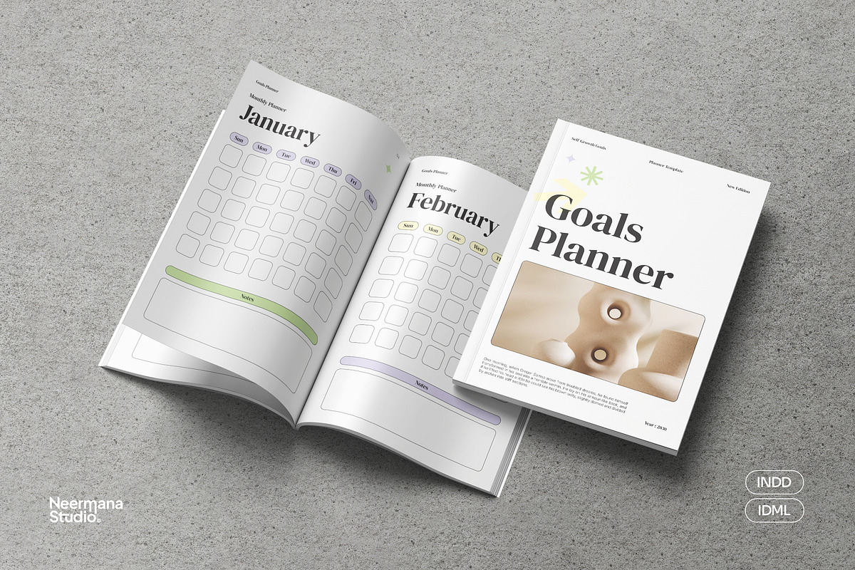 White Simple Planner Book, a Stationery Template by Neermana (Photo 1 of 12)