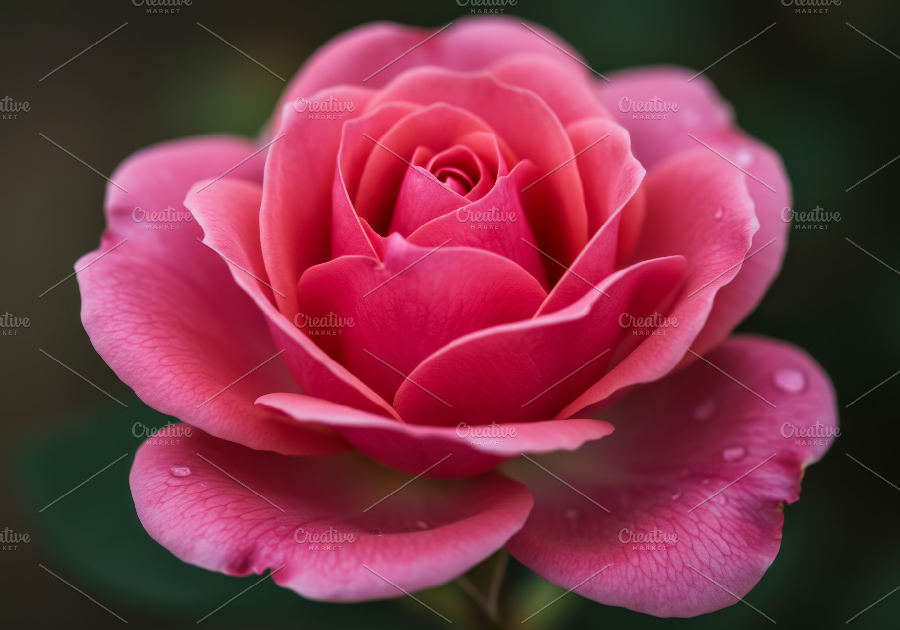 Close-up of a pink rose with water d, a Nature Photo by professorinc