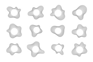 Dotted circular sound wave set with, an Object Illustration by YuliiaOsadcha