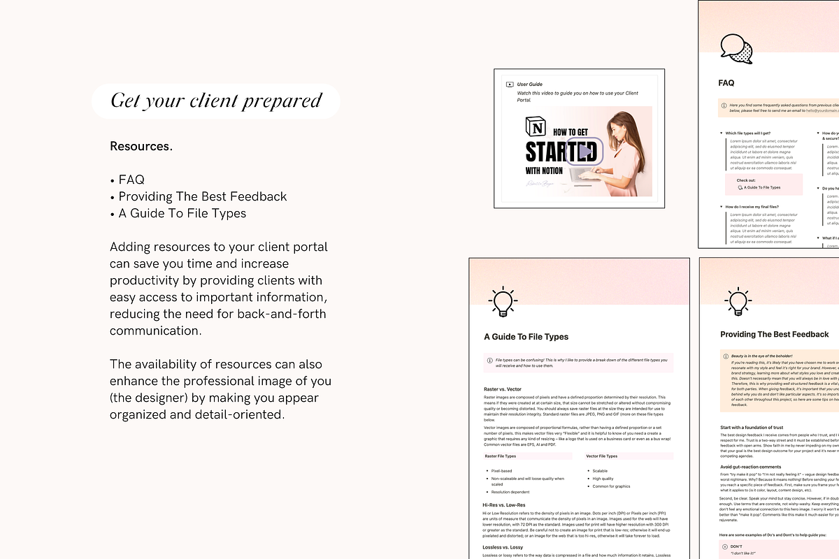 Notion Client Portal For Designer, a Stationery Template by TheCoastlineStudio (Photo 4 of 9)