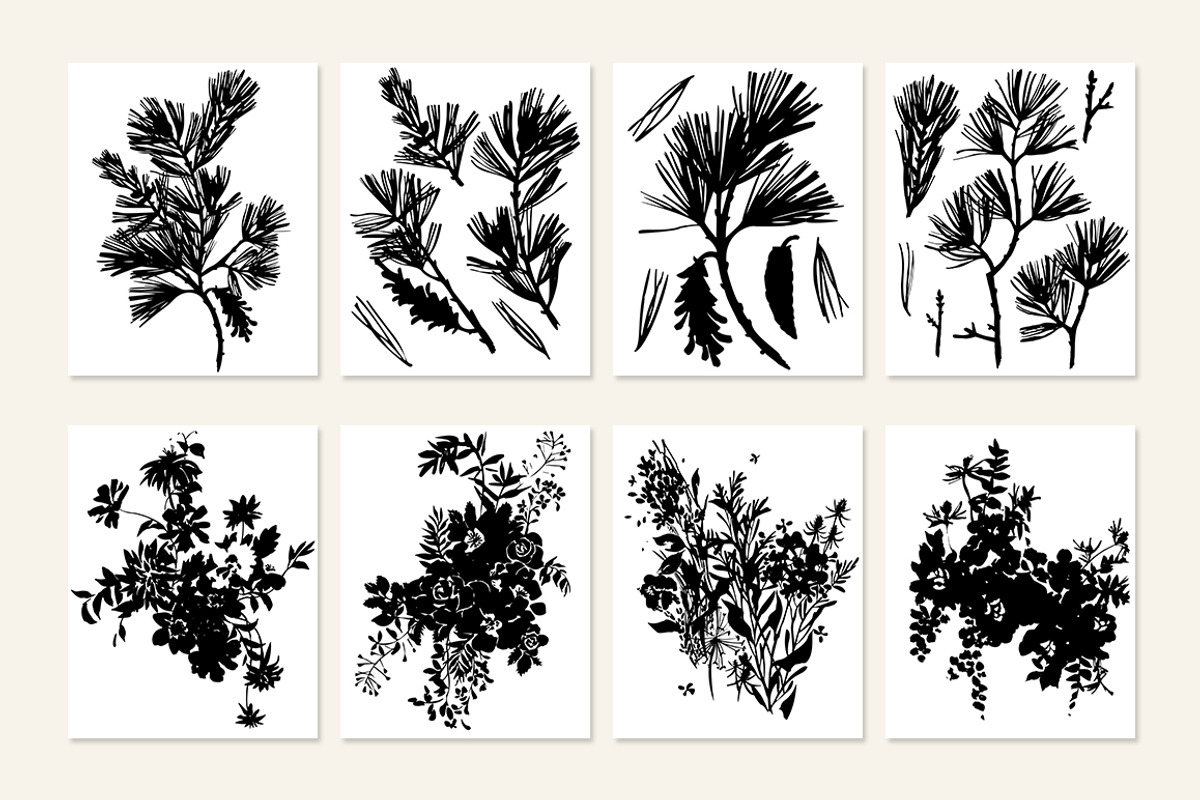 Floral Silhouettes Patterns Set, a Background Graphic by GALAKAM (Photo 13 of 14)