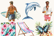 Watercolor Seaside Siesta Clip Art, an Object Illustration by Design Scotch (Thumbnail 3 of 8)