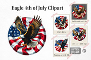 Eagle 4th of July Clipart, a Graphic by Artnoy (Thumbnail 1 of 5)